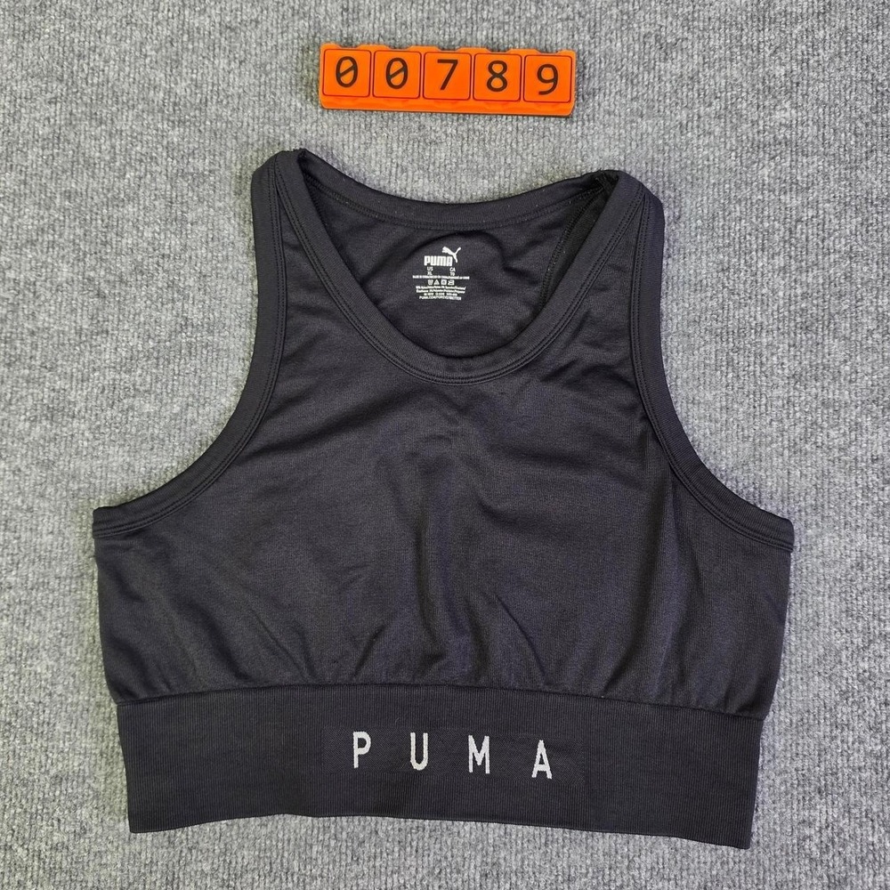 Puma black sports bra in XL. Nylon & spandex blend.